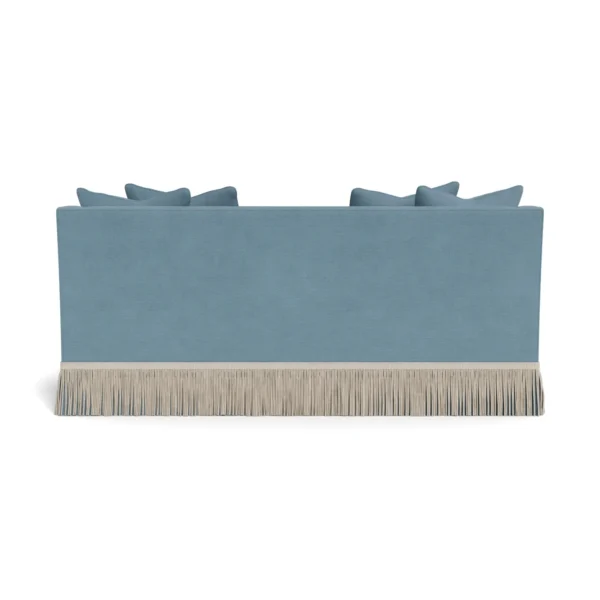 Bunny Williams Home Cora Sofa in Aegean Performance Linen with Beige Buillon Fringe - Image 5