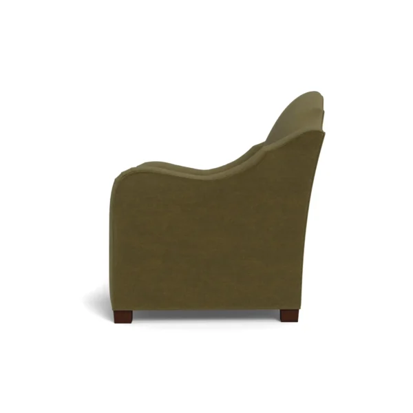 Bunny Williams Home Pierre Chair in Moss Performance Velvet with Mahogany Feet - Image 3