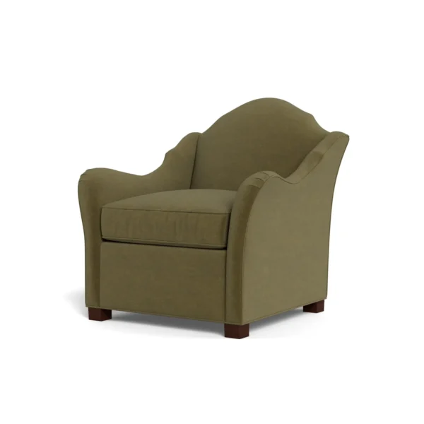 Bunny Williams Home Pierre Chair in Moss Performance Velvet with Mahogany Feet - Image 5