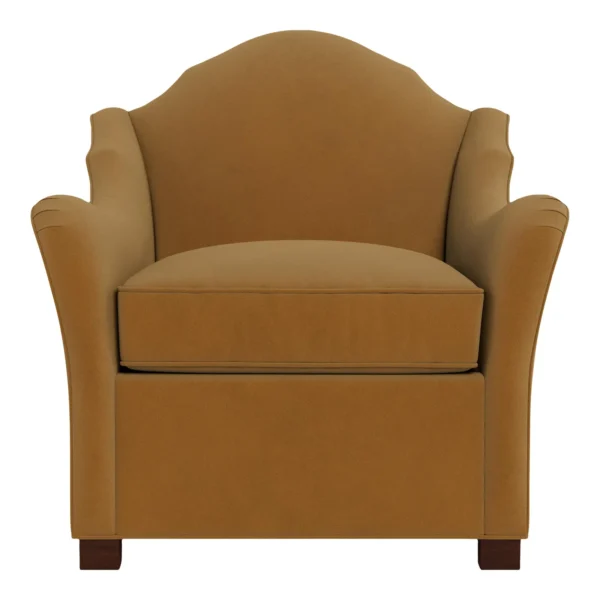 Bunny Williams Home Pierre Chair in Nutmeg Performance Velvet with Mahogany Feet