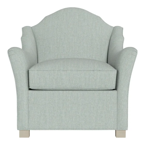 Bunny Williams Home Pierre Chair in Seafoam Performance Fabric with Alpine White Feet