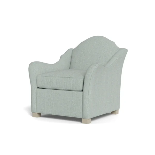 Bunny Williams Home Pierre Chair in Seafoam Performance Fabric with Alpine White Feet - Image 4