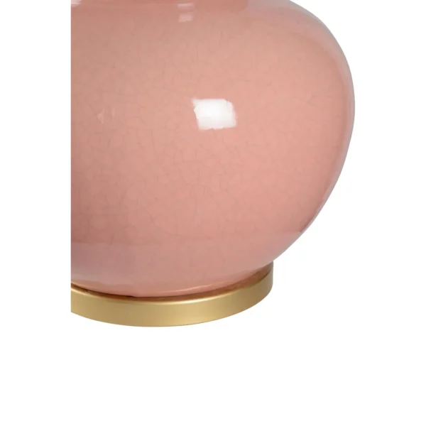 Casa Cosima Large Double Gourd Table Lamp, Light Pink Craquelure Base with Grape Juice Lampshade - Image 3