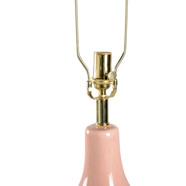 Casa Cosima Large Double Gourd Table Lamp, Light Pink Craquelure Base with Grape Juice Lampshade - Image 4