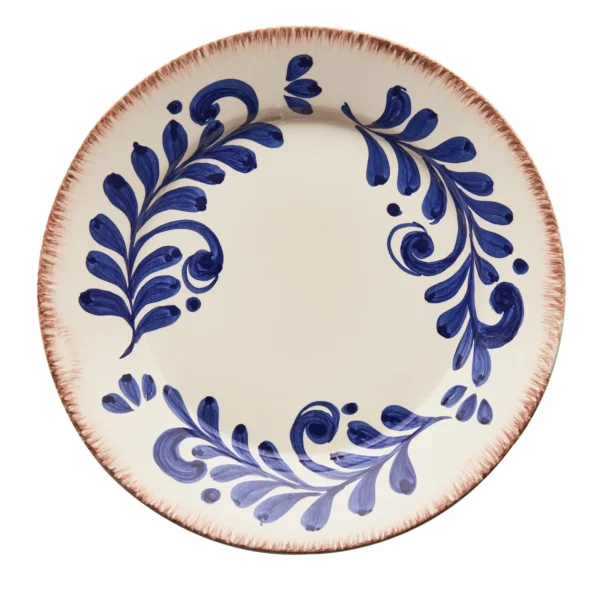 Casa Nuno Blue and White Dinner Plates, Scroll Design, Set of 2 - Image 3