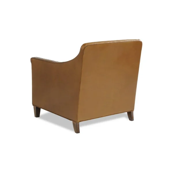 Celerie Kemble for Taylor King Crosby Chair in Virture Pecan Leather - Image 2