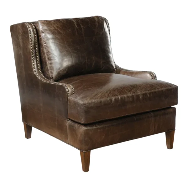 Celerie Kemble for Taylor King Hayes Chair in Echo Spanish Moss Leather