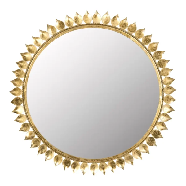 Crown Sunburst Mirror in Antique Gold