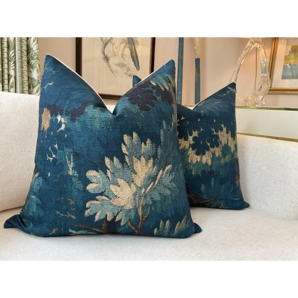 Dedar Schwarzwald in Bleu Nuit 22" Down-Filled Pillows - a Pair - Image 3