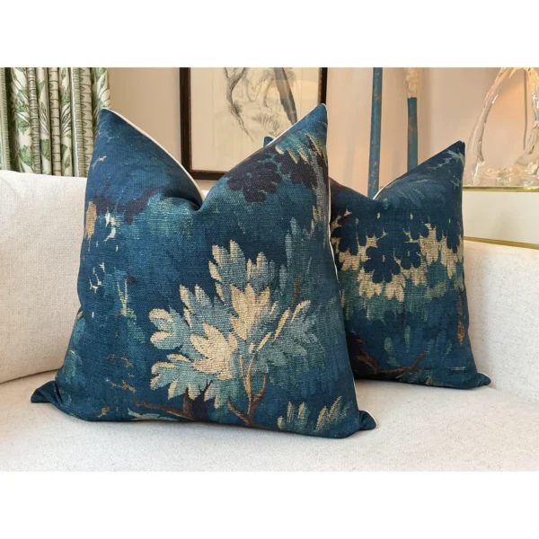 Dedar Schwarzwald in Bleu Nuit 22" Down-Filled Pillows - a Pair - Image 5