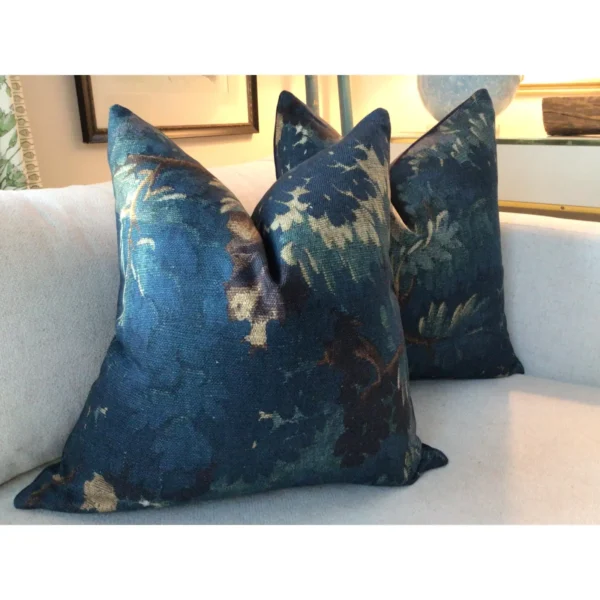 Dedar Schwarzwald in Bleu Nuit 22" Down-Filled Pillows - a Pair - Image 6