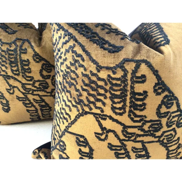 Dedar Tiger Mountain in “Fauve” 22” Down Filled Pillows - A Pair - Image 4