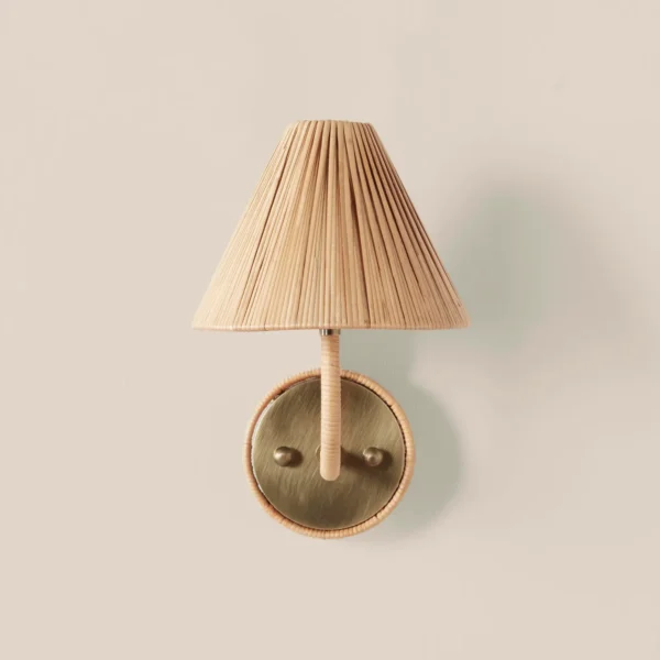 French Inspired Delphine Rattan Sconce - Image 2