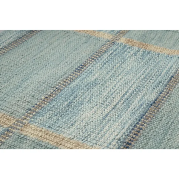 Freya Geometric Rug by Celerie Kemble for Chairish in Soft Blues, 4'x6' - Image 3