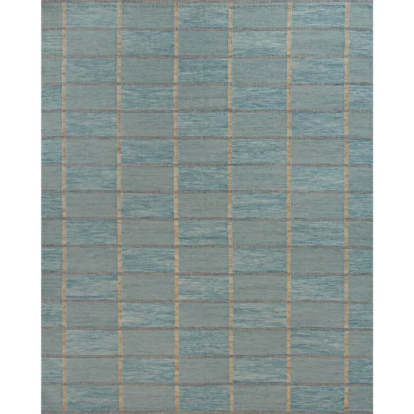 Freya Geometric Rug by Celerie Kemble for Chairish in Soft Blues, 4'x6' - Image 4