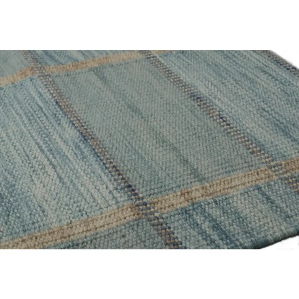 Freya Geometric Rug by Celerie Kemble for Chairish in Soft Blues, 4'x6' - Image 5