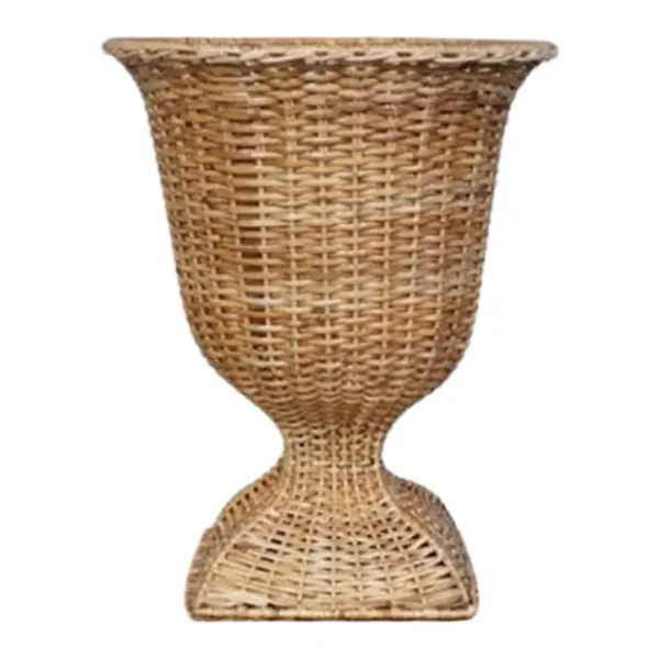 Large Square Wicker Urn - Image 2