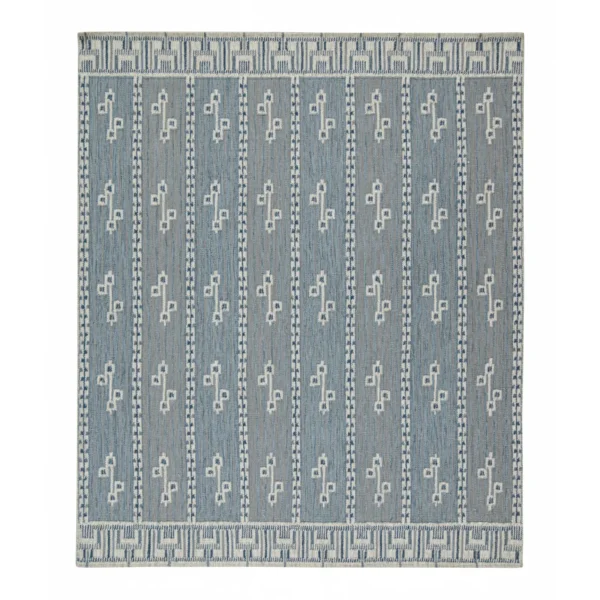 Selby Rug by Celerie Kemble for Chairish in Blue & Mushroom, 4'x6' - Image 4