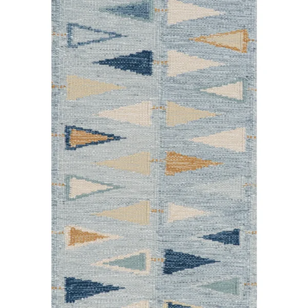 Swedish Geometric Rug by Celerie Kemble for Chairish in Sky, 4'x6 - Image 5