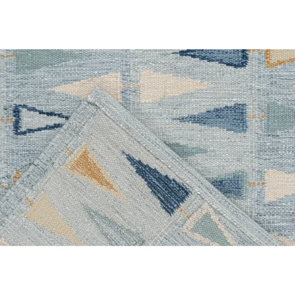 Swedish Geometric Rug by Celerie Kemble for Chairish in Sky, 4'x6 - Image 6