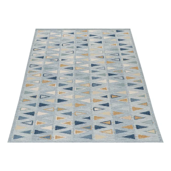 Swedish Geometric Rug by Celerie Kemble for Chairish in Sky, 4'x6 - Image 7