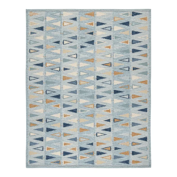 Swedish Geometric Rug by Celerie Kemble for Chairish in Sky, 4'x6