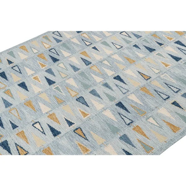 Swedish Geometric Rug by Celerie Kemble for Chairish in Sky, 4'x6 - Image 8