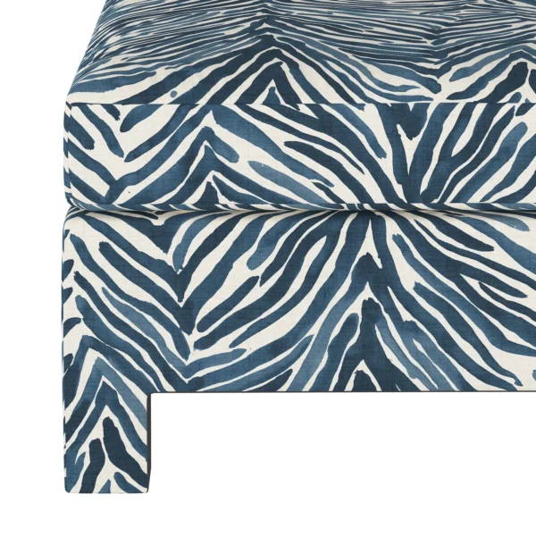 Sylvan Ottoman in Blue Washed Zebra - Image 3