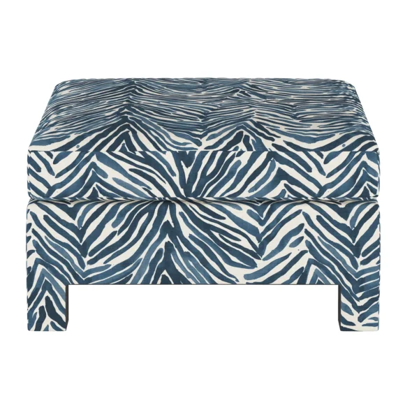 Sylvan Ottoman in Blue Washed Zebra - Image 4