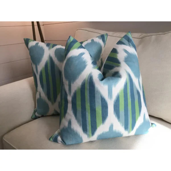 Thibaut “Kimona” in Robins Egg 22” Down Filled Pillows - a Pair - Image 2