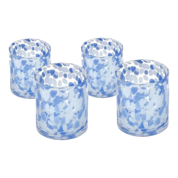 Torcello Spotted Rosa Tumbler, Blue/White, Set of 4