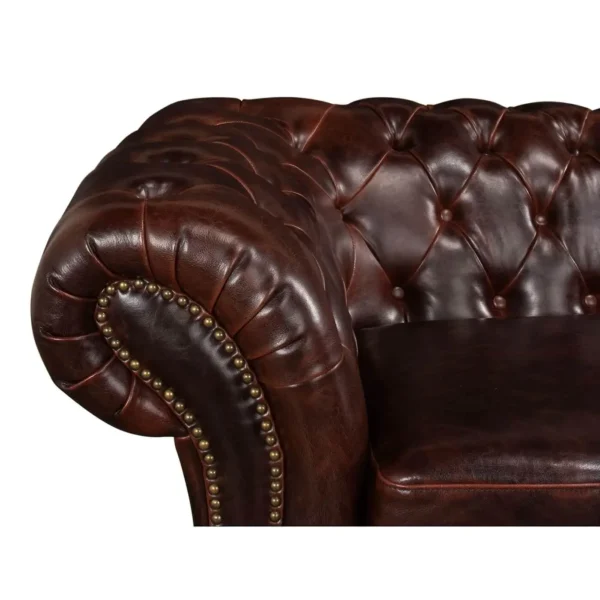 Tufted Leather Chesterfield Sofa - Image 3