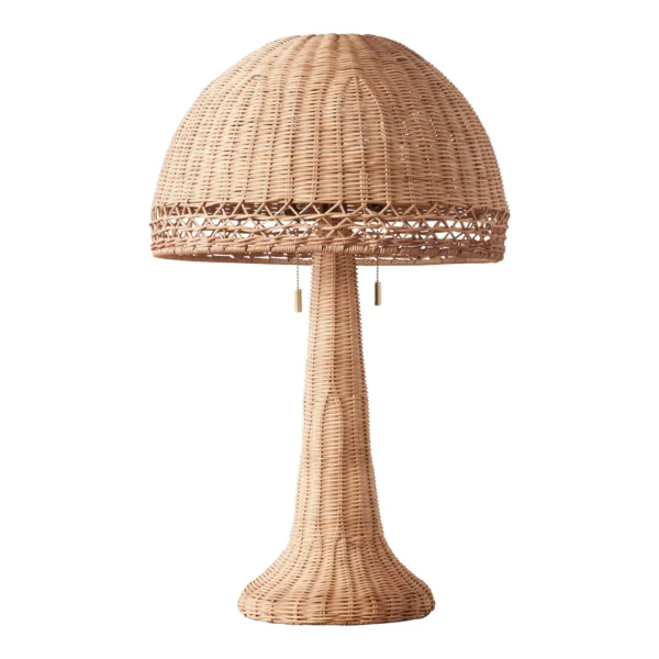 Vintage Inspired Augusta Table Lamp in Woven Rattan - Image 3