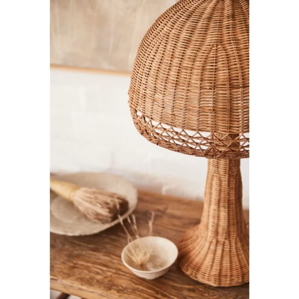 Vintage Inspired Augusta Table Lamp in Woven Rattan - Image 5