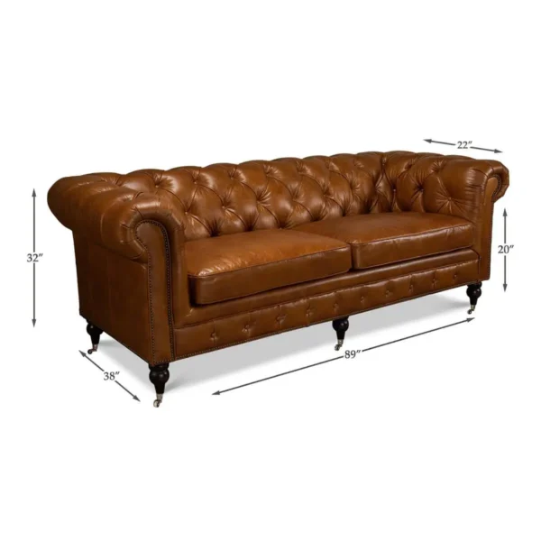 Vintage Style Classic Chesterfield Sofa - Image 6