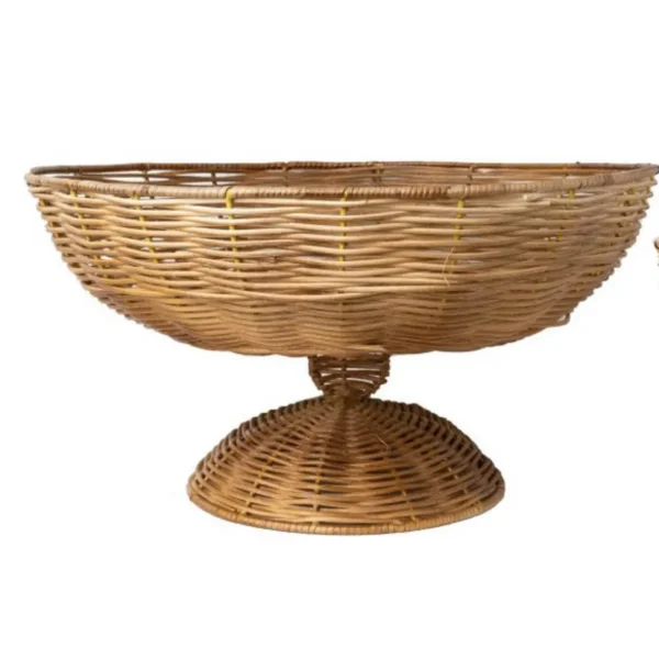 Wicker Centerpiece Bowl in Tan, Large - Image 2