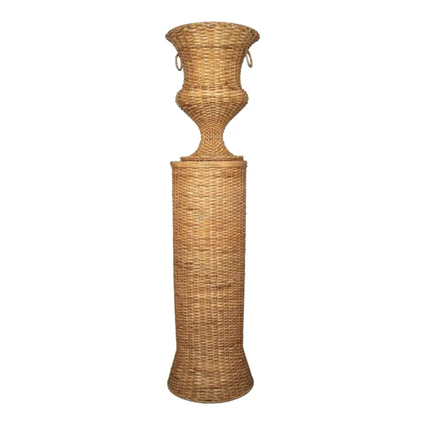 Wicker Urn and Pedestal - Image 2